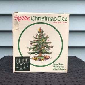Vintage Spode Christmas Wine Glasses